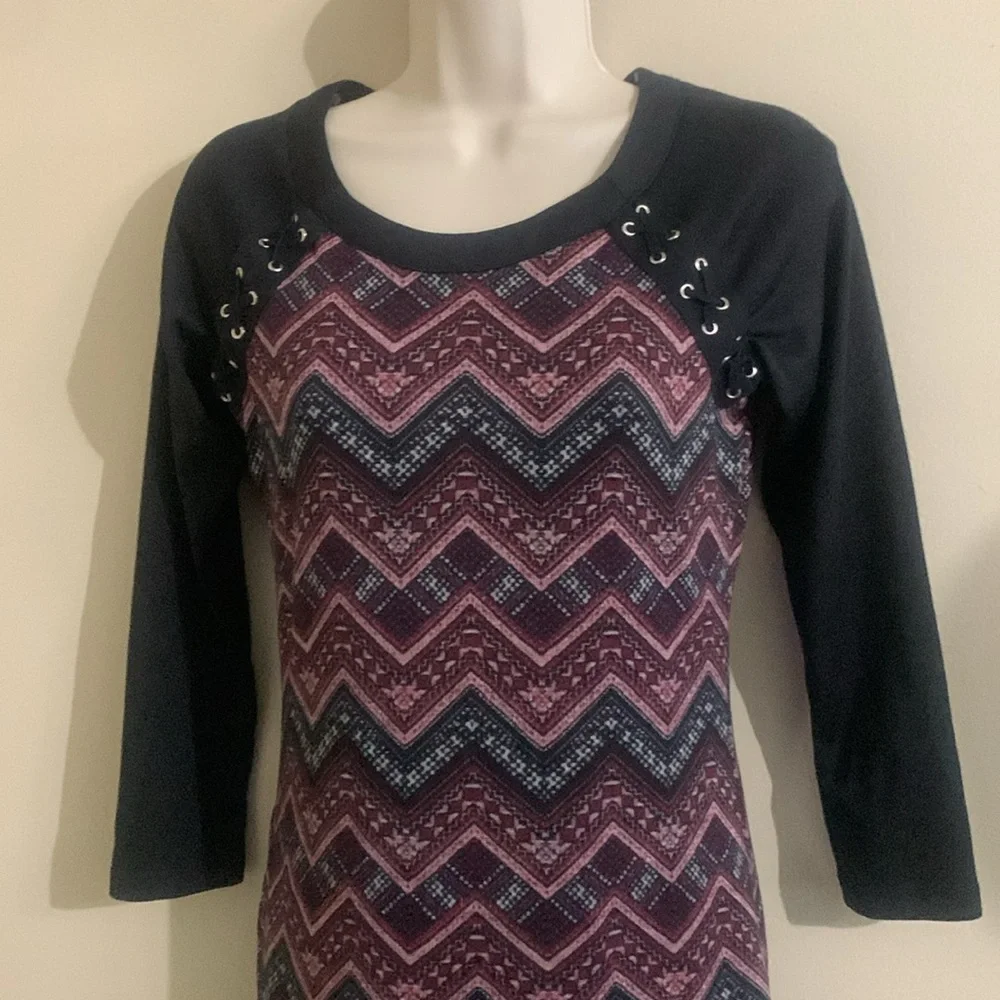 Three Pink Hearts Patterned dress small 79